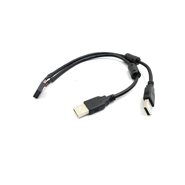 10 Pin Motherboard Female Header To Dual USB 2.0 Male Cable