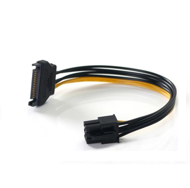 SATA 15pin to 6 Pin PCI-E Cable