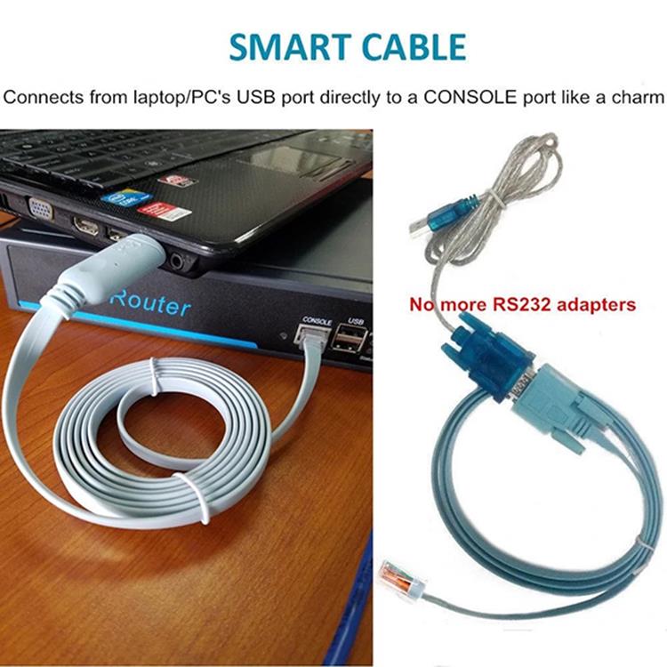 FTDI RS232 USB to RJ45 Serial Console Rollover Cable