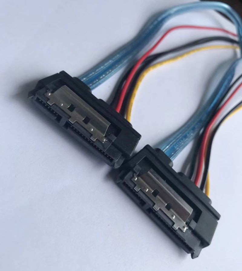 22 pin sata data and power cable with latches