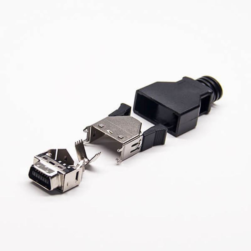 solder type MDR14 pin male SCSI Connector