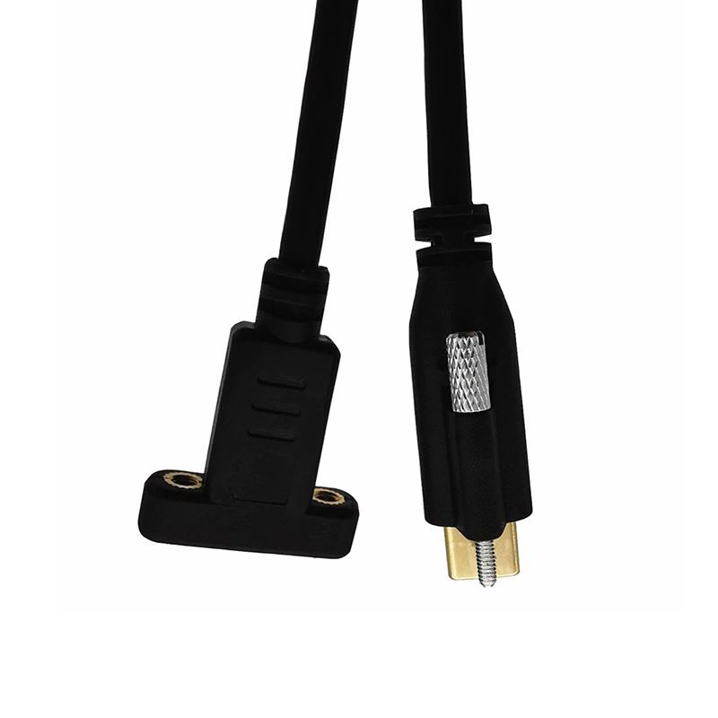 screw locking Type-C&nbsp;male to female panel Mount Cable