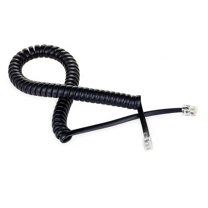 handset Landline 4P4C RJ11 telephone Coiled Cable