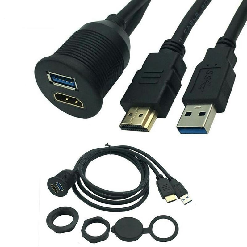 IP67 USB 3.0 HDMI AUX Dash Panel Waterproof Cable