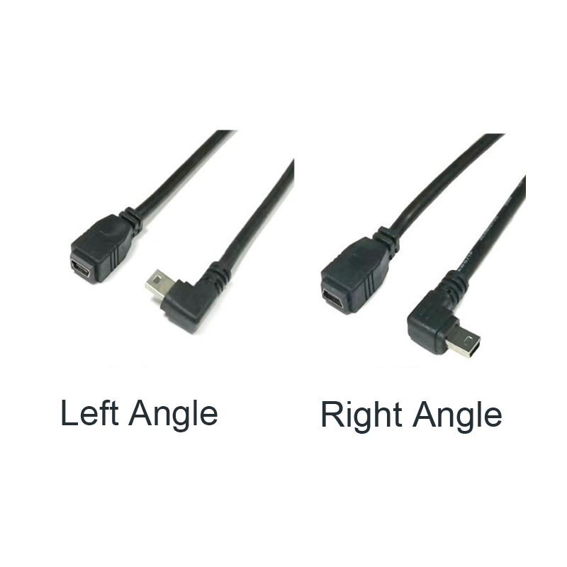 Mini USB2.0 5Pin right Direct Angled Male to Female Cable