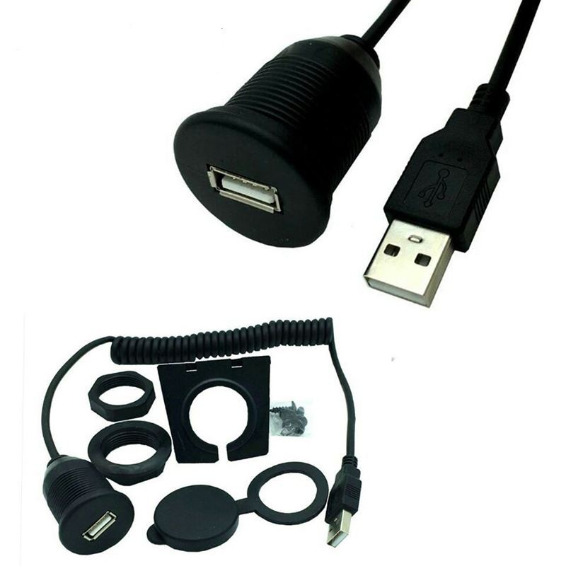 IP67 Waterproof Panel Mount USB 2.0 Coiled Sprial Cable