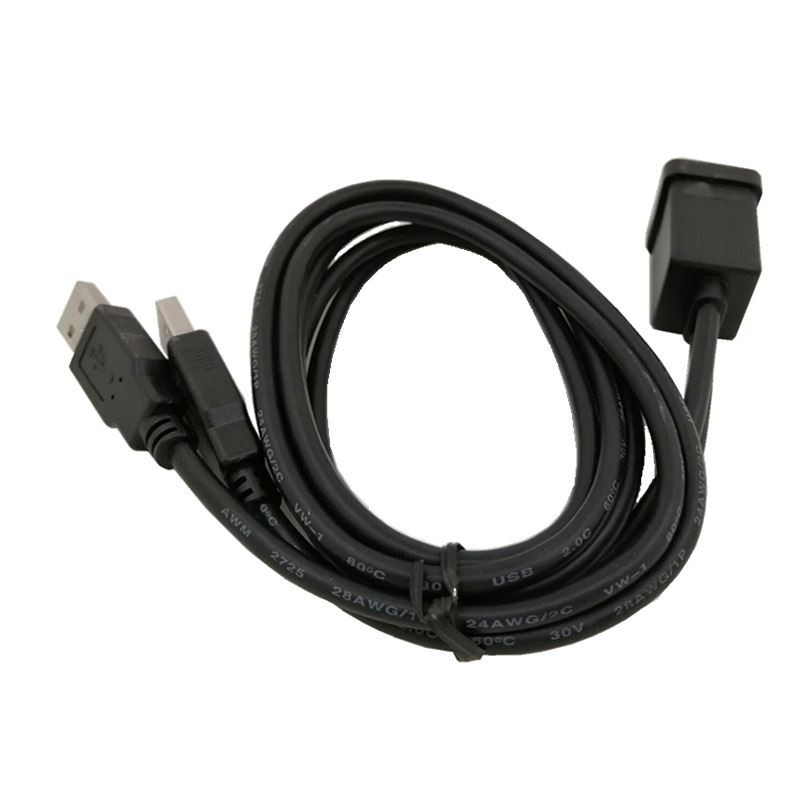 Boat Dashboard Flush Mount Dual USB2.0 Lead Panel Cable