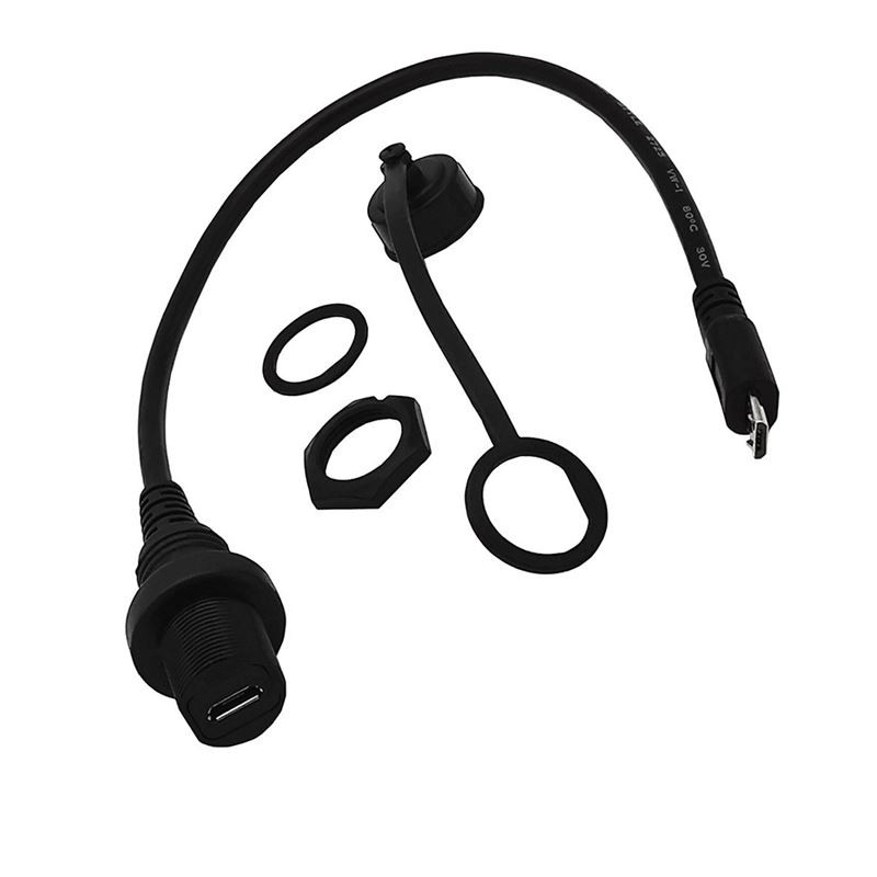 Waterproof USB2.0 Micro-B 5Pin Panel Mount extension Cable