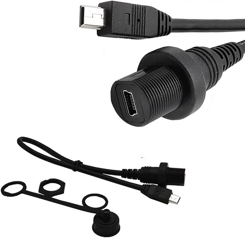 Mini USB 2.0 Panel Mount Connector IP67 Waterproof Cable&nbsp;