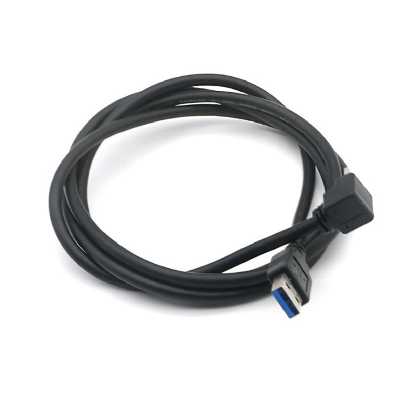 Straight USB3.0 A Male to Up Angle Micro B Cable 