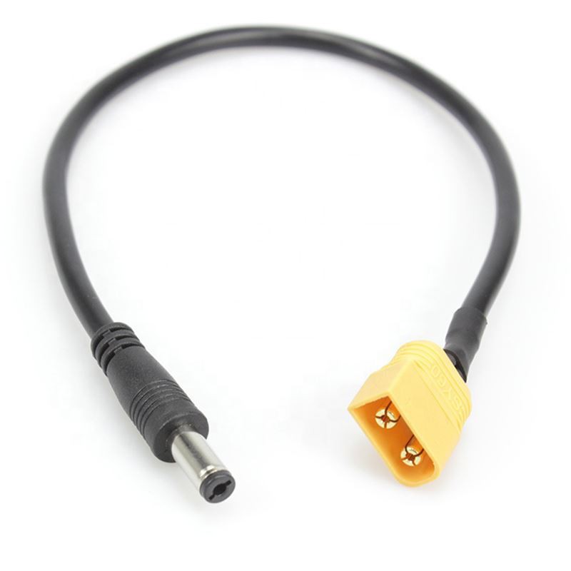 XT60 Bullet Connector to DC5521 Rubber Power Cable XT60 Bullet Connector to DC5521 Rubber Power Cable