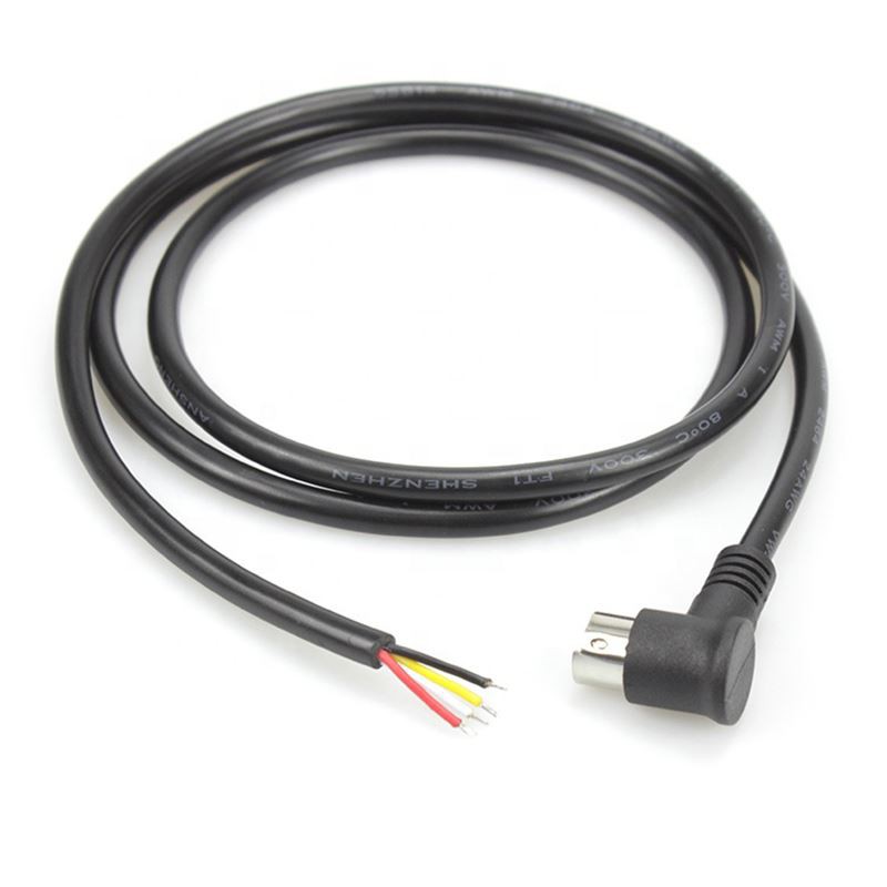 90 degree Mini Din 4 pin to open end S-video cable