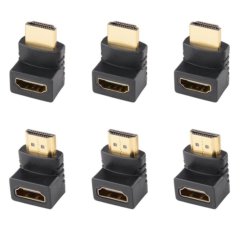 90 and 270 Degree HDMI Male to Female L Adapter Connector