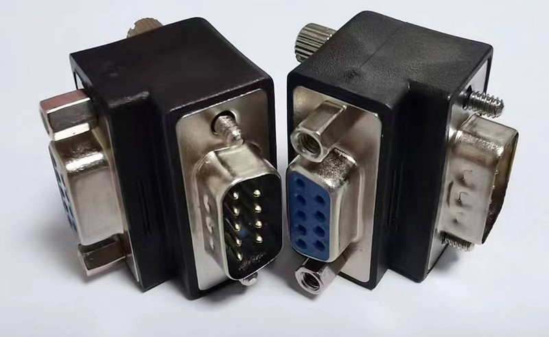 DB9 Male to DB9 Female Low Profile Right Angle Serial Adapter DB9 Male to DB9 Female Low Profile Right Angle Serial Adapter