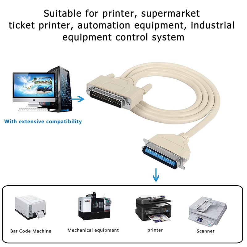 CN36 to DB25 Parallel Serial IEEE 1284 Printer Data Cable CN36 to DB25 Parallel Serial IEEE 1284 Printer Data Cable