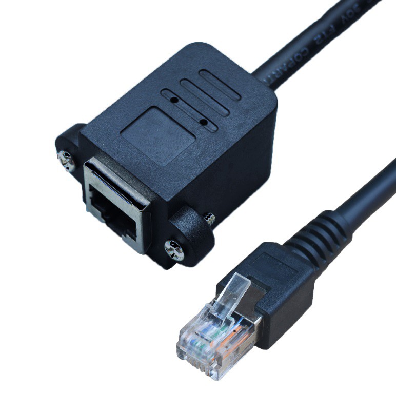 Panel mount RJ12 male to female cable Panel mount RJ12 male to female cable