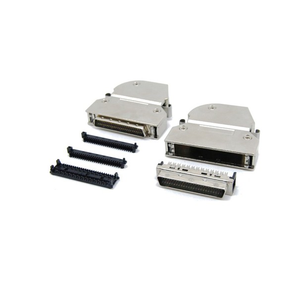90 degree angled DB 50 pin SCSI Connector with latch clip