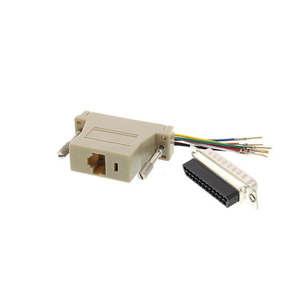 DB25 Male To RJ45 Female Modular Adapter