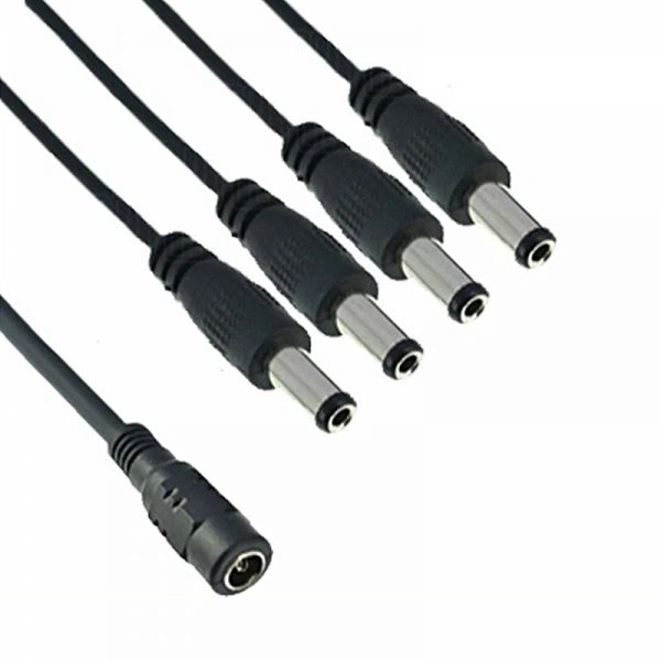 DC 5.5x2.1mm Female To 4 Male Power Splitter Cable
