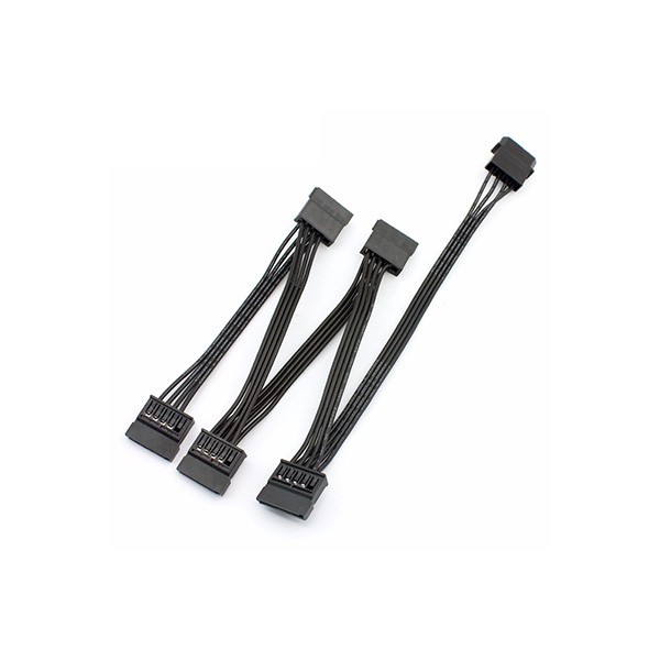 Hard Drive IDE Molex To 4-Port 15Pin SATA Power Cable