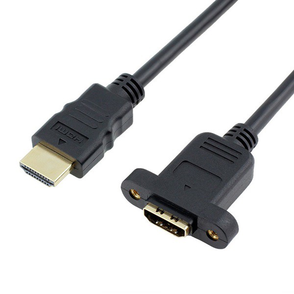 HDMI Male To Female Panel Mount Extension Cable