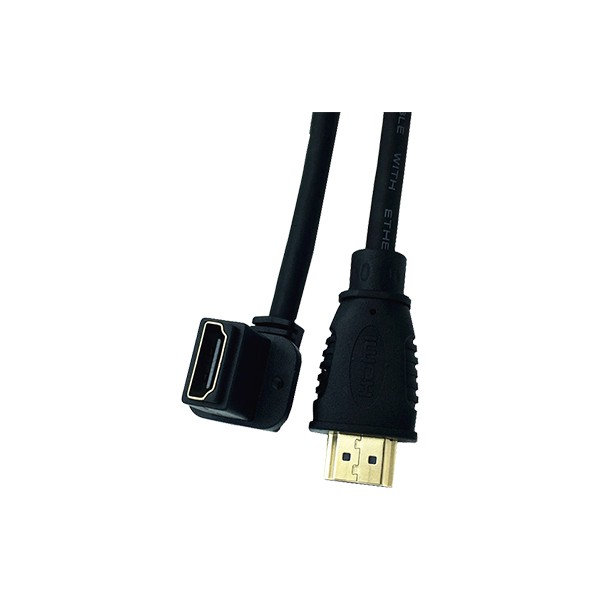 HDMI Male To Female Panel Mount Left Angle Extension Cable