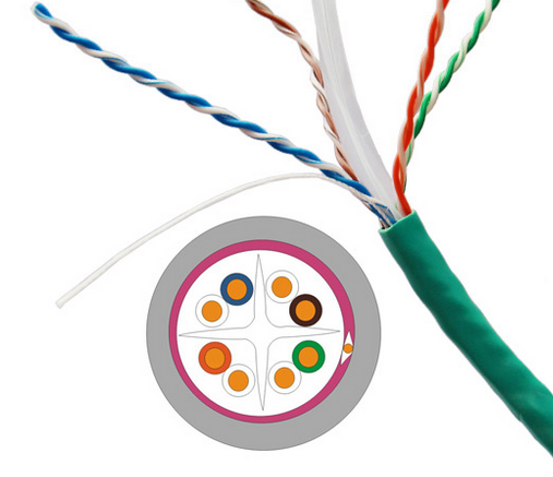 cross skeleton of twisted pairs Cat6 Cable