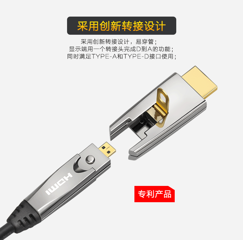 Micro HDMI to HDMI AOC Cable
