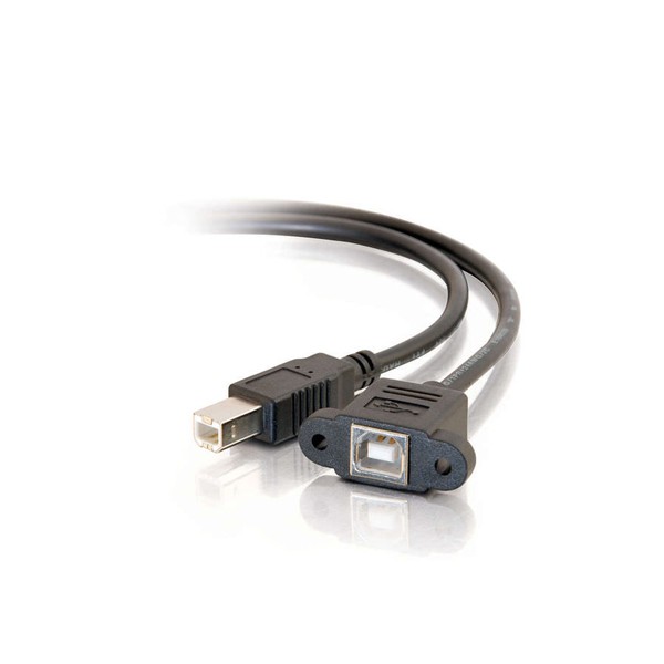 USB 2.0 B male to female printer cable with screw lock