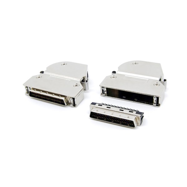 right angle DB 50 pin SCSI ii  Connector with latch clip