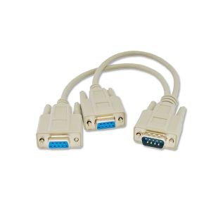 DB9 Male to 2 Ports DB9 Female Serial Cable