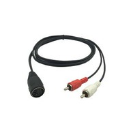 Din 5 PIN Female To 2 RCA Phono Male Audio Cable