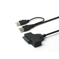 Dual USB 2.0 To Slimline SATA 13 Pin Converter Cable