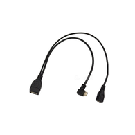 Left Angle Micro USB 2.0 OTG Cable With Micro USB Power