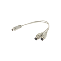 Mini-DIN 6 Male To 2x Mini-DIN 6 Female Splitter Cable