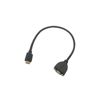 Mini HDMI Male To HDMI Female Panel Mount Cable