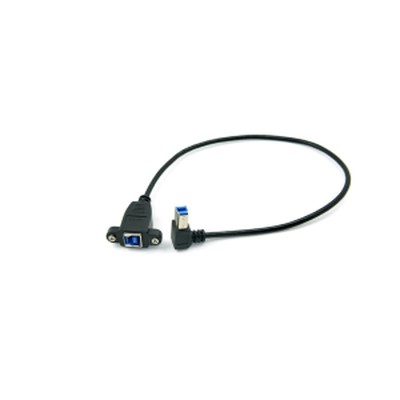 Right Angle USB 3.0 B Male To Female Panel Mount Cable