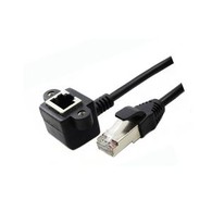 90 Degree RJ45 Male To Female Panel Mount Cable