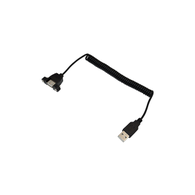 Panel Mount USB 2.0 A Male To Female Spiral Coiled Cable