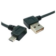 Left Angle USB 2.0 A To Right Angle Micro USB Cable