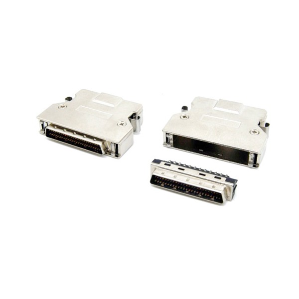 Solder Type SCSI HD 50 pin Cable Connector with latch clip