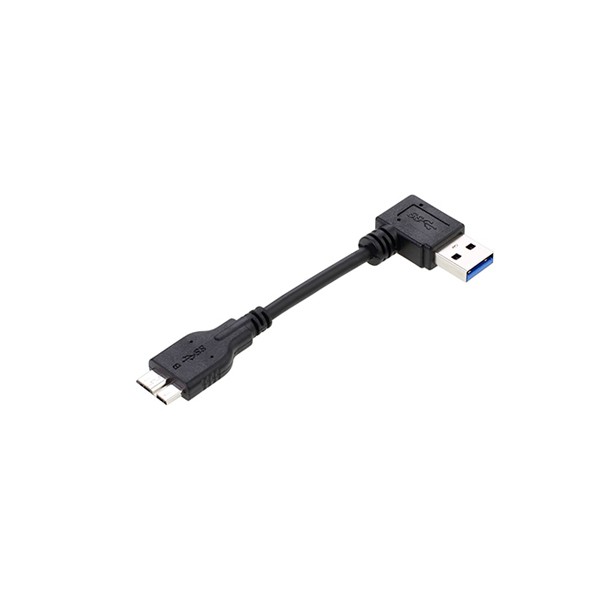 USB 3.0 A 90 Degree Left Angle Male To Micro B Male Cable