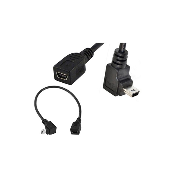 USB Mini B Male UP Angled To Female Extension Cable