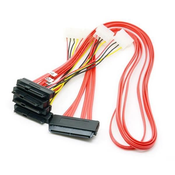 Customized 32 Pin SFF-8484 To 4x 29 Pin SFF-8482 With Power SAS Cable ...