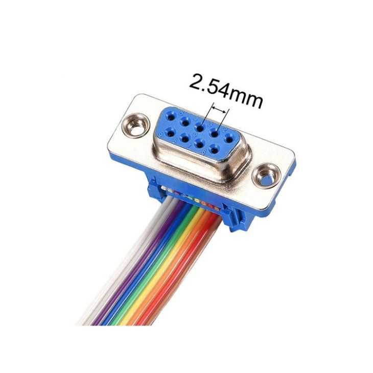 Single 2.54mm pitch IDC to DB9 ribbon Cable