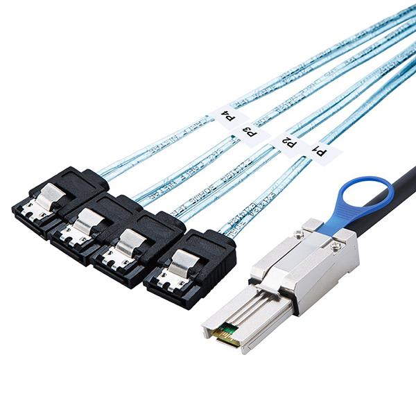 Mini-SAS 26P SFF-8088 TO 4x SATA 7 Pin Cable with Latch