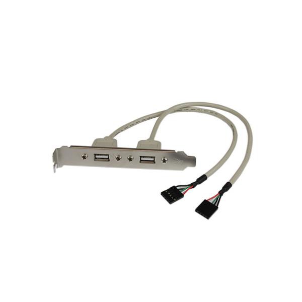 Motherboard 9Pin To 2X USB2.0 PCI Rear Panel Expansion Bracket Cable