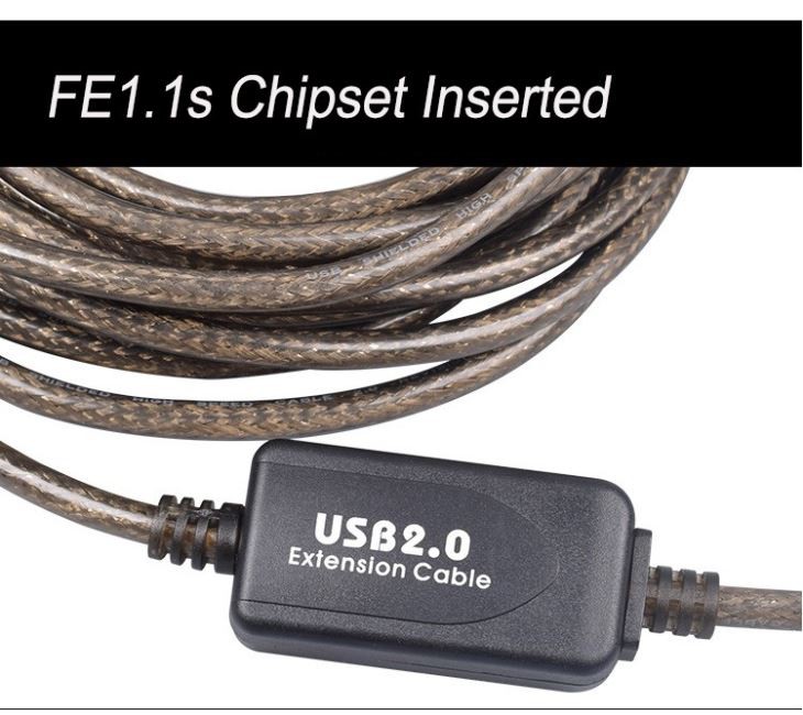 30ft USB2.0 A Male to USB B Male Cable with Repeater