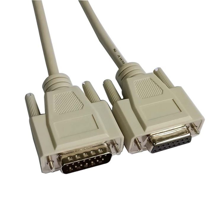 DB15 Male To Female Straight Thru Extension Cable