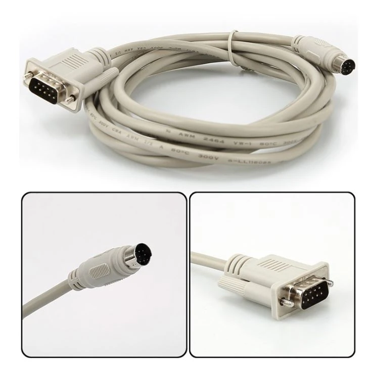 DB9 Male to Mini6 Male Logitech Serial Mouse Cable
